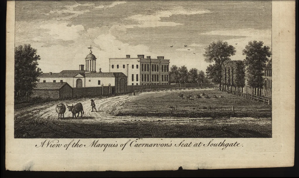 An illustration from A new display of the beauties of England, or, A description of the most elegant or magnificent public edifices, royal palaces, noblemen's and gentlemen's seats, and other curiosities, natural or artificial, in different parts of the kingdom : adorned with a variety of copper plate cuts, neatly engraved, 1776, leaf 276