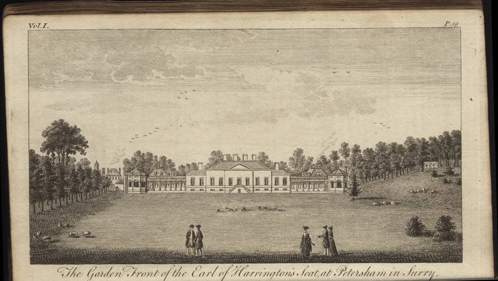 An illustration from A new display of the beauties of England, or, A description of the most elegant or magnificent public edifices, royal palaces, noblemen's and gentlemen's seats, and other curiosities, natural or artificial, in different parts of the kingdom : adorned with a variety of copper plate cuts, neatly engraved, 1776, leaf 49