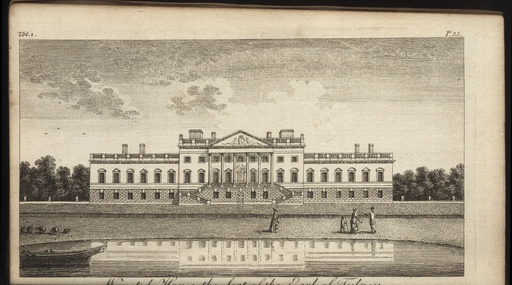 An illustration from A new display of the beauties of England, or, A description of the most elegant or magnificent public edifices, royal palaces, noblemen's and gentlemen's seats, and other curiosities, natural or artificial, in different parts of the kingdom : adorned with a variety of copper plate cuts, neatly engraved, 1776, leaf 83