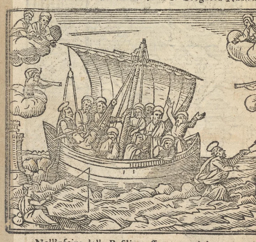 An illustration from Roma ricercata nel suo sito : con tutte le curiosità, che in essa si ritrouano, tanto antiche, come moderne, cioè chiese, monasterij, hospidali, collegij, seminarij, tempij, teatri, anfiteatri, naumachie, cerchi, fori, curie, palazzi, e statue, librarie, musei, pitture, sculture, & i nomi degl' artefici, 1693, leaf 23