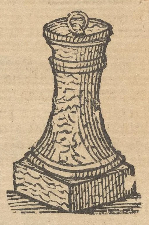 An illustration from Roma ricercata nel suo sito : con tutte le curiosità, che in essa si ritrouano, tanto antiche, come moderne, cioè chiese, monasterij, hospidali, collegij, seminarij, tempij, teatri, anfiteatri, naumachie, cerchi, fori, curie, palazzi, e statue, librarie, musei, pitture, sculture, & i nomi degl' artefici, 1693, leaf 95