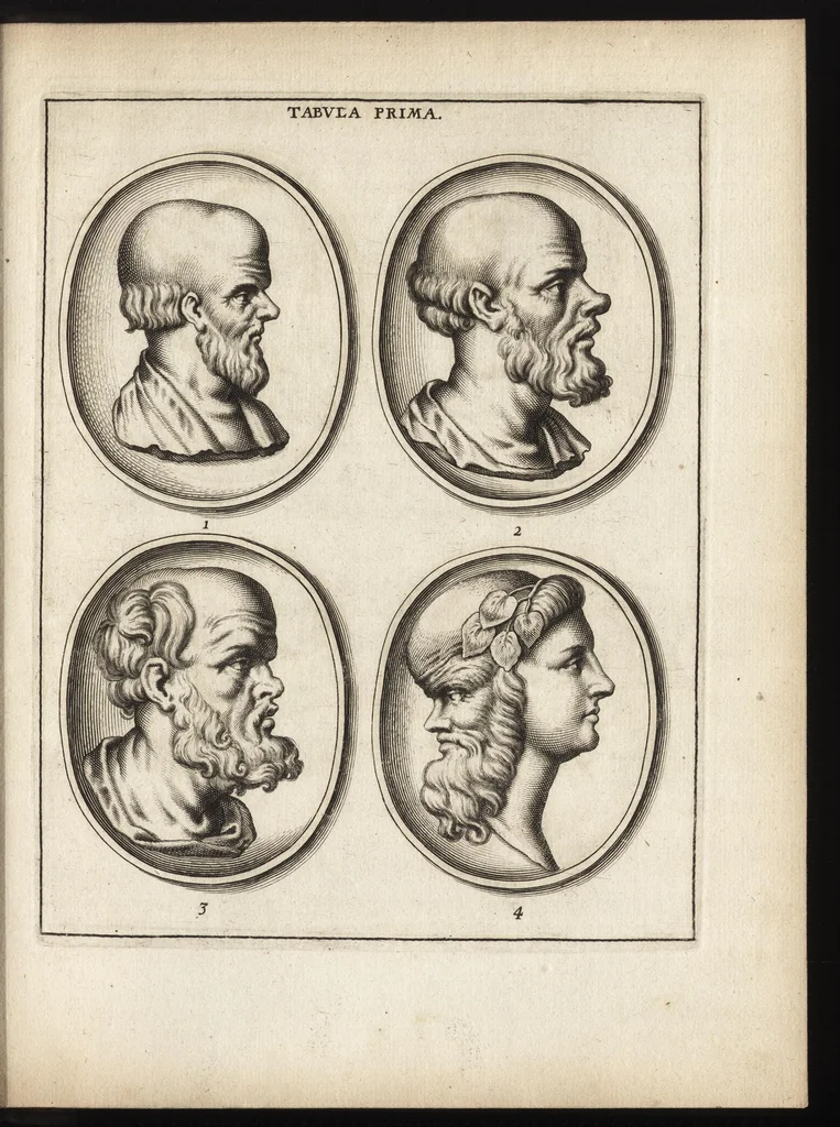 An illustration from Ioannis Chifletii, canonici Tornacensis, Socrates, siue, De gemmis eius imagine coelatis iudicium, 1662, leaf 14