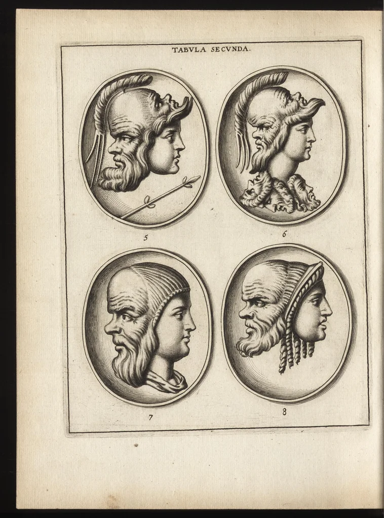 An illustration from Ioannis Chifletii, canonici Tornacensis, Socrates, siue, De gemmis eius imagine coelatis iudicium, 1662, leaf 15