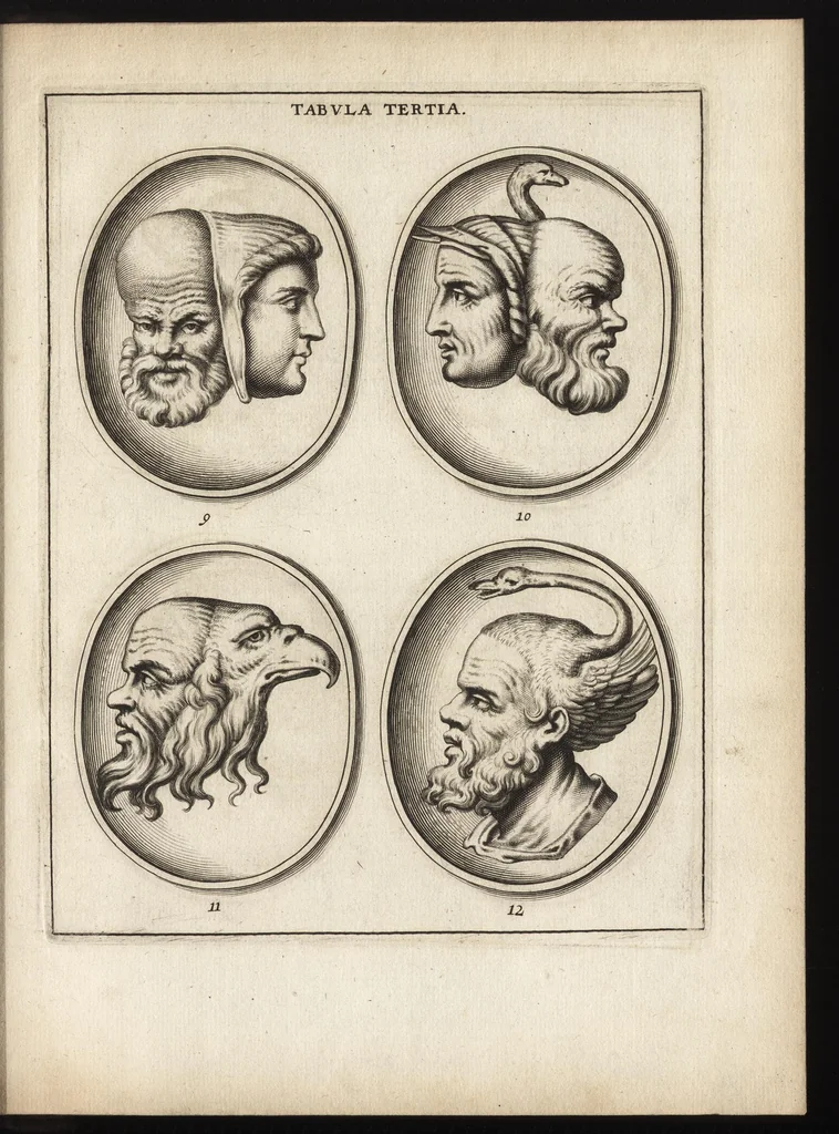 An illustration from Ioannis Chifletii, canonici Tornacensis, Socrates, siue, De gemmis eius imagine coelatis iudicium, 1662, leaf 16