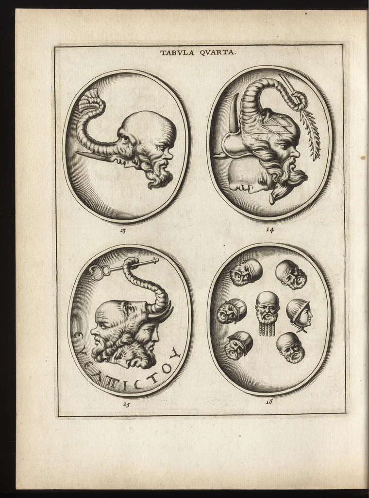 An illustration from Ioannis Chifletii, canonici Tornacensis, Socrates, siue, De gemmis eius imagine coelatis iudicium, 1662, leaf 17