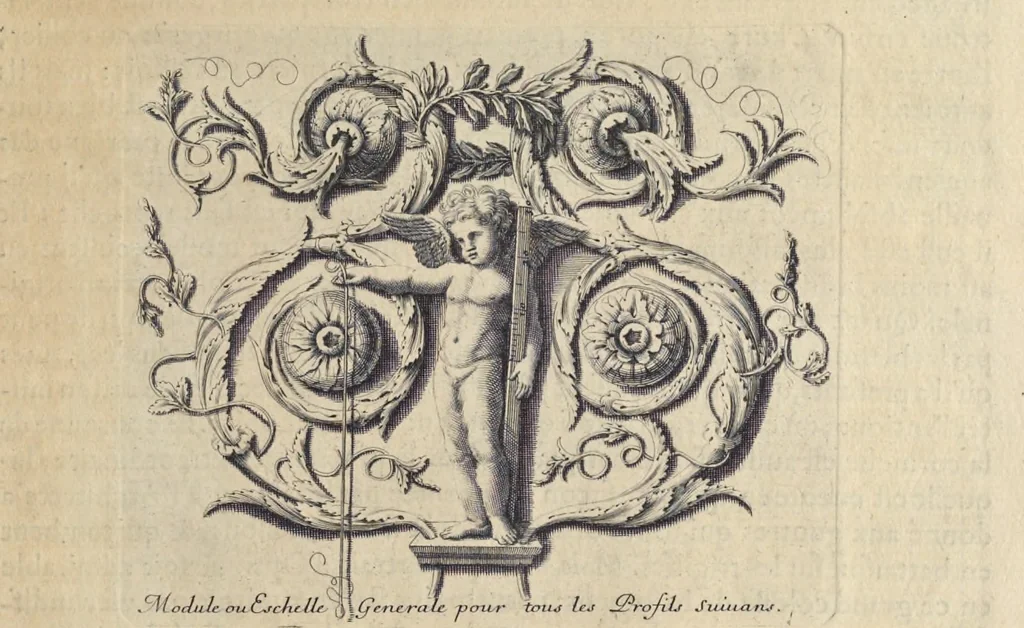 An illustration from Parallèle de l'architectvre antiqve et de la moderne : avec vn recveil des dix principavx avtevrs qui ont écrit des cinq ordres : sçavoir Palladio et Scamozzi, Serlio et Vignola, D. Barbaro et Cataneo, L.B. Alberti et Viola, Bvllant et De Lorme .., 1650, leaf 28