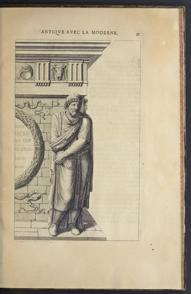 An illustration from Parallèle de l'architectvre antiqve et de la moderne : avec vn recveil des dix principavx avtevrs qui ont écrit des cinq ordres : sçavoir Palladio et Scamozzi, Serlio et Vignola, D. Barbaro et Cataneo, L.B. Alberti et Viola, Bvllant et De Lorme .., 1650, leaf 70