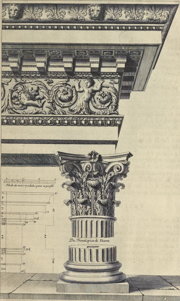 An illustration from Parallèle de l'architectvre antiqve et de la moderne : avec vn recveil des dix principavx avtevrs qui ont écrit des cinq ordres : sçavoir Palladio et Scamozzi, Serlio et Vignola, D. Barbaro et Cataneo, L.B. Alberti et Viola, Bvllant et De Lorme .., 1650, leaf 82
