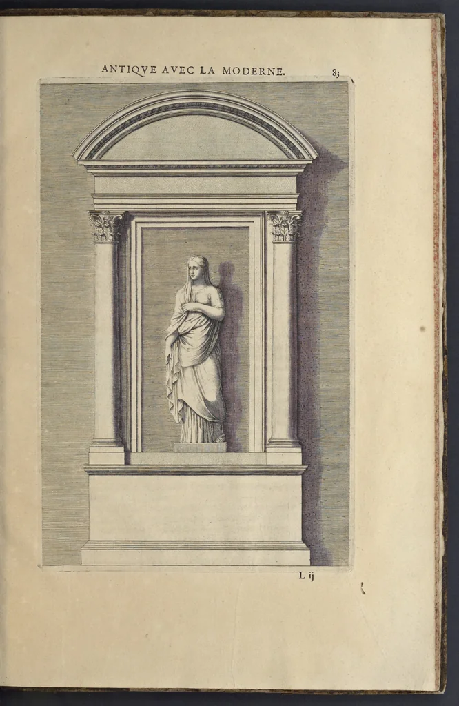 An illustration from Parallèle de l'architectvre antiqve et de la moderne : avec vn recveil des dix principavx avtevrs qui ont écrit des cinq ordres : sçavoir Palladio et Scamozzi, Serlio et Vignola, D. Barbaro et Cataneo, L.B. Alberti et Viola, Bvllant et De Lorme .., 1650, leaf 98