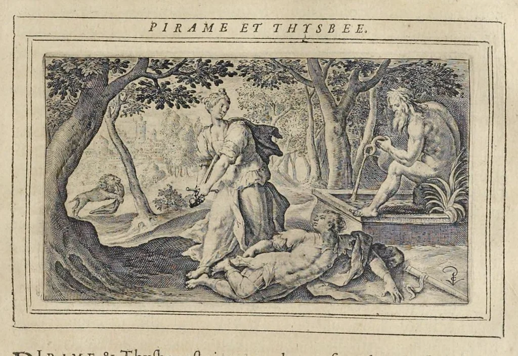 An illustration from Les Metamorphoses d'Ouide : de nouueau traduites en françois, et enrichies de figures chacune selon son subiet : avec XV discours, contenans l'explication morale des fables, 1621, leaf 114