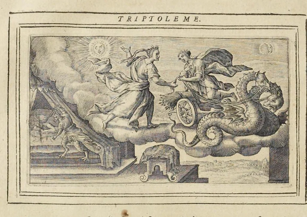 An illustration from Les Metamorphoses d'Ouide : de nouueau traduites en françois, et enrichies de figures chacune selon son subiet : avec XV discours, contenans l'explication morale des fables, 1621, leaf 161