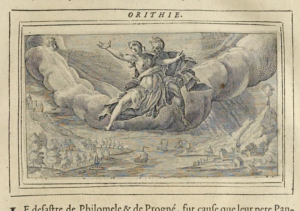 An illustration from Les Metamorphoses d'Ouide : de nouueau traduites en françois, et enrichies de figures chacune selon son subiet : avec XV discours, contenans l'explication morale des fables, 1621, leaf 186