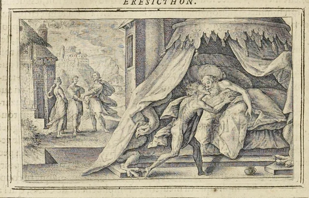 An illustration from Les Metamorphoses d'Ouide : de nouueau traduites en françois, et enrichies de figures chacune selon son subiet : avec XV discours, contenans l'explication morale des fables, 1621, leaf 245
