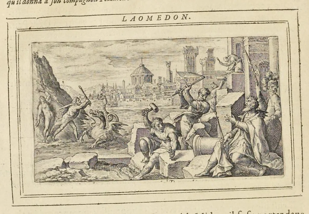 An illustration from Les Metamorphoses d'Ouide : de nouueau traduites en françois, et enrichies de figures chacune selon son subiet : avec XV discours, contenans l'explication morale des fables, 1621, leaf 311