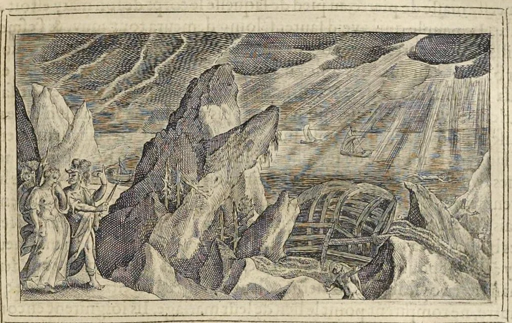 An illustration from Les Metamorphoses d'Ouide : de nouueau traduites en françois, et enrichies de figures chacune selon son subiet : avec XV discours, contenans l'explication morale des fables, 1621, leaf 328
