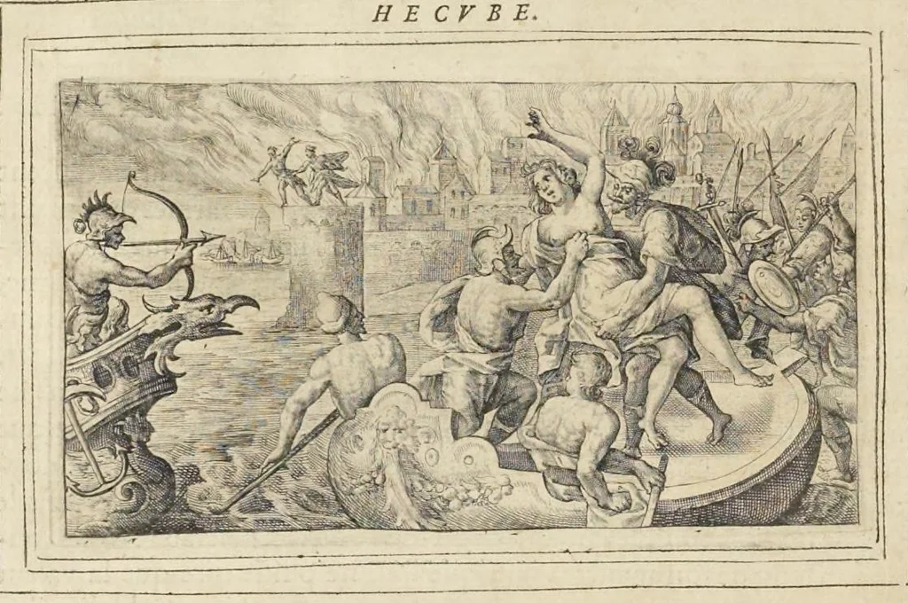 An illustration from Les Metamorphoses d'Ouide : de nouueau traduites en françois, et enrichies de figures chacune selon son subiet : avec XV discours, contenans l'explication morale des fables, 1621, leaf 365
