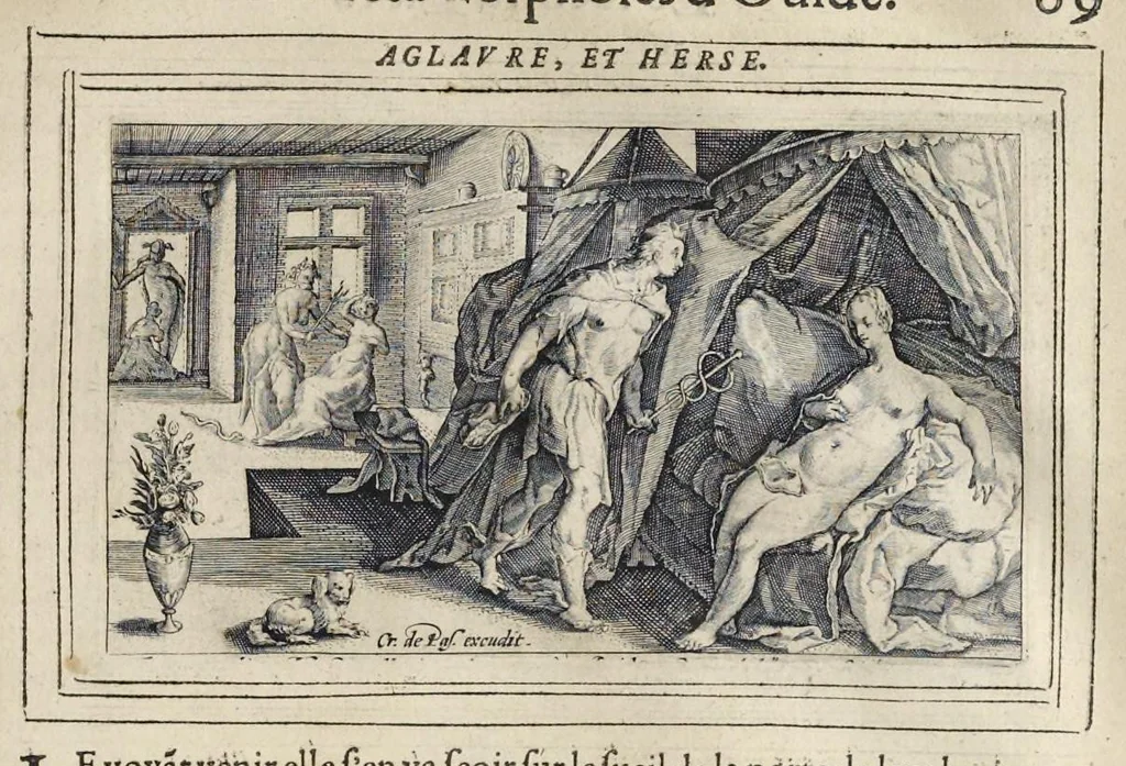 An illustration from Les Metamorphoses d'Ouide : de nouueau traduites en françois, et enrichies de figures chacune selon son subiet : avec XV discours, contenans l'explication morale des fables, 1621, leaf 86