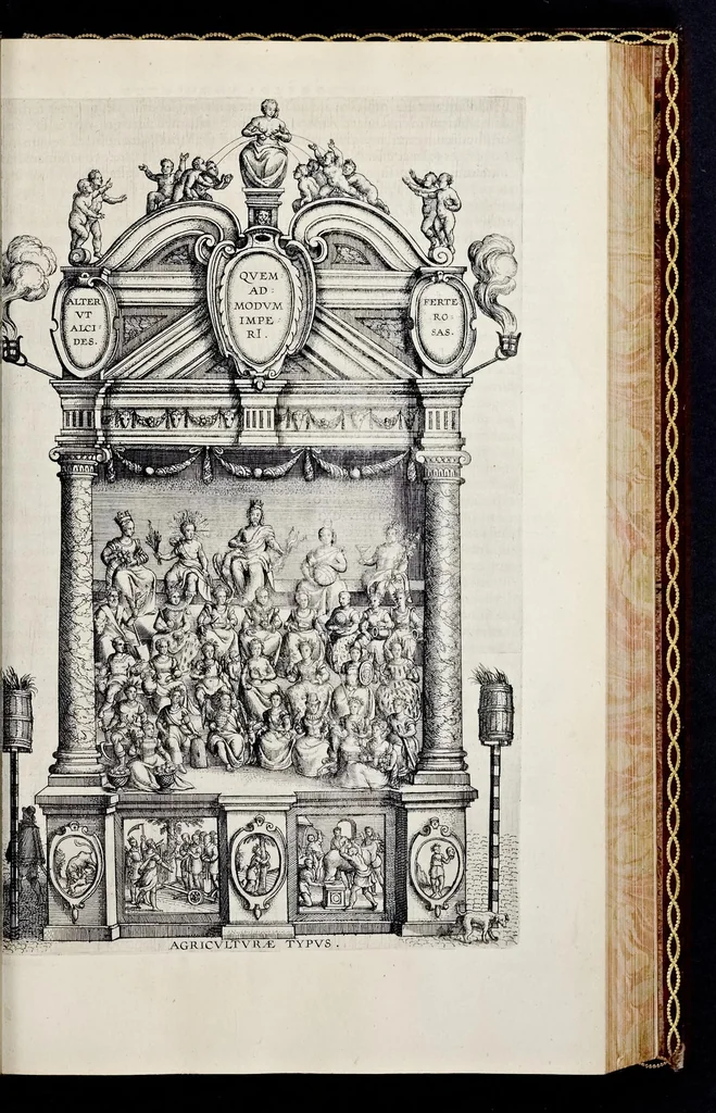 An illustration from Historica narratio profectionis et inavgvrationis serenissimorvm Belgii principvm Alberti et Isabellæ, Avstriæ archidvcvm : et eorum optatissimi in Belgium aduentus, rerumque gestarum et memorabilium, gratulationum, apparatuum, et spectaculorum in ipsorum susceptione et inavgvratione hactenus editorum accurata descriptio, 1602, leaf 198