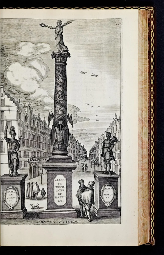 An illustration from Historica narratio profectionis et inavgvrationis serenissimorvm Belgii principvm Alberti et Isabellæ, Avstriæ archidvcvm : et eorum optatissimi in Belgium aduentus, rerumque gestarum et memorabilium, gratulationum, apparatuum, et spectaculorum in ipsorum susceptione et inavgvratione hactenus editorum accurata descriptio, 1602, leaf 238