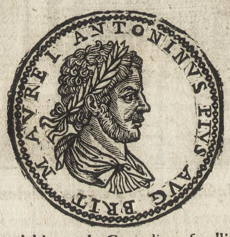 An illustration from Ritratto di Roma antica : formato nuouamente : con le auttorità, di Bartolomeo Marliani, del P. Alessandro Donati, di Famiano Nardini, e d'altri celebri antiquarij, accennati nell' epistola al lettore : nel quale, si descriuono gli archi, aquedotti, basiliche ... & altri edificij Romani : adornato di moltissime figure in rame, di varie medaglie, e di curiose notitie istoriche, 1689, leaf 209