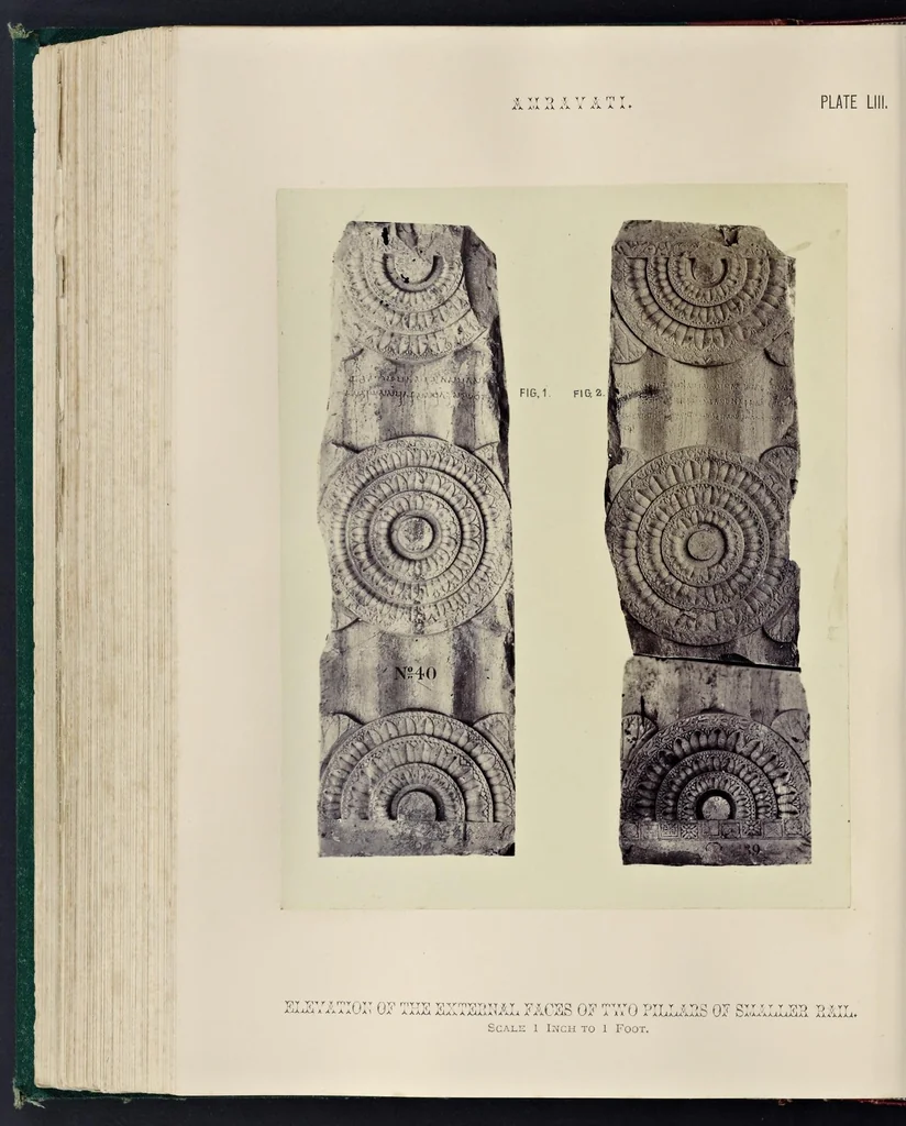 An illustration from Tree and serpent worship, or, Illustrations of mythology and art in India in the first and fourth centuries after Christ : from the sculptures of the Buddhist topes at Sanchi and Amravati, 1868, leaf 295
