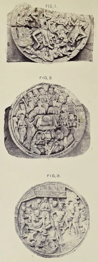 An illustration from Tree and serpent worship, or, Illustrations of mythology and art in India in the first and fourth centuries after Christ : from the sculptures of the Buddhist topes at Sanchi and Amravati, 1868, leaf 329