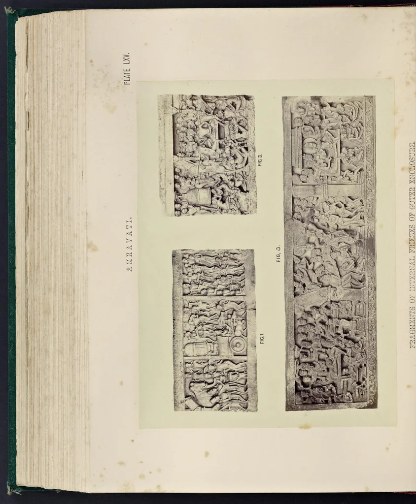 An illustration from Tree and serpent worship, or, Illustrations of mythology and art in India in the first and fourth centuries after Christ : from the sculptures of the Buddhist topes at Sanchi and Amravati, 1868, leaf 337