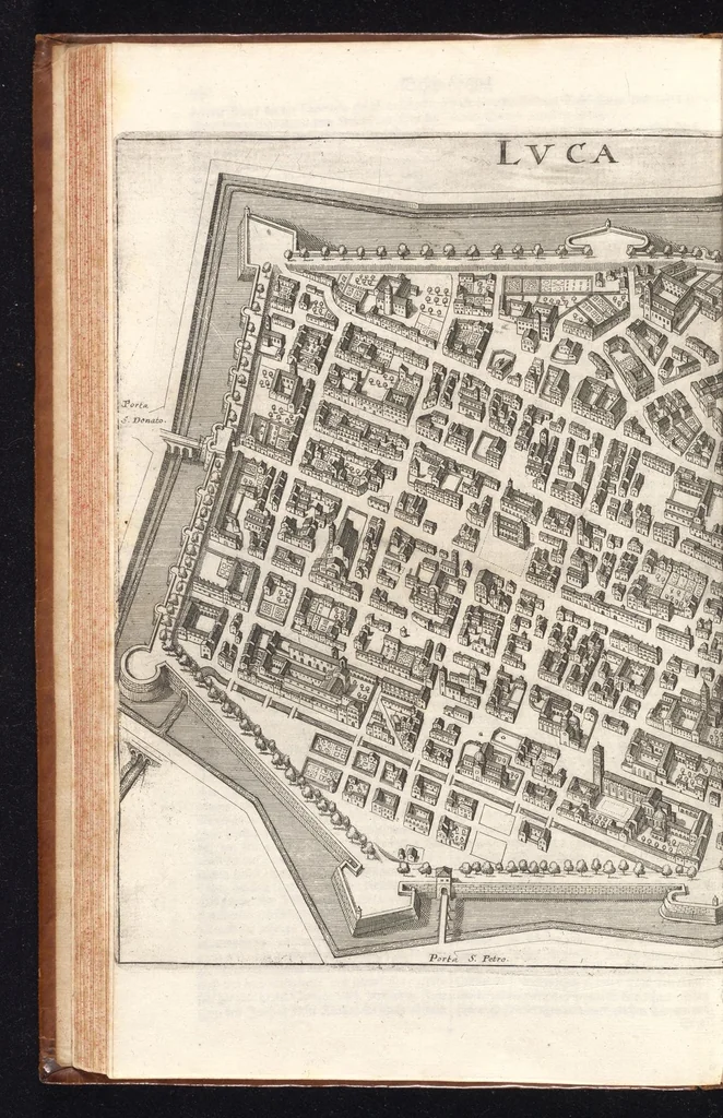 An illustration from Topographia Italiæ : das ist, warhaffte und curiöse Beschreibung von gantz Italien, ... deme beygefügt eine kurtze und aussführliche Beschreibung derer im Königreich Morea befinden vornehmsten Städte und Plätze ... alles auss denem bewährtesten, alten und neuen Scribenten, mit netten Kupffer-Abbildungen aller hauptsächlichsten Städte, Fürstl. und anderer Palläste wie auch accuraten und künstlichen Land-Karten aussgefertiget und zumersten mal heraus gegeben : nebst einem vollständigen Register, 1688, leaf 101