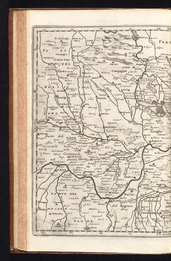 An illustration from Topographia Italiæ : das ist, warhaffte und curiöse Beschreibung von gantz Italien, ... deme beygefügt eine kurtze und aussführliche Beschreibung derer im Königreich Morea befinden vornehmsten Städte und Plätze ... alles auss denem bewährtesten, alten und neuen Scribenten, mit netten Kupffer-Abbildungen aller hauptsächlichsten Städte, Fürstl. und anderer Palläste wie auch accuraten und künstlichen Land-Karten aussgefertiget und zumersten mal heraus gegeben : nebst einem vollständigen Register, 1688, leaf 115