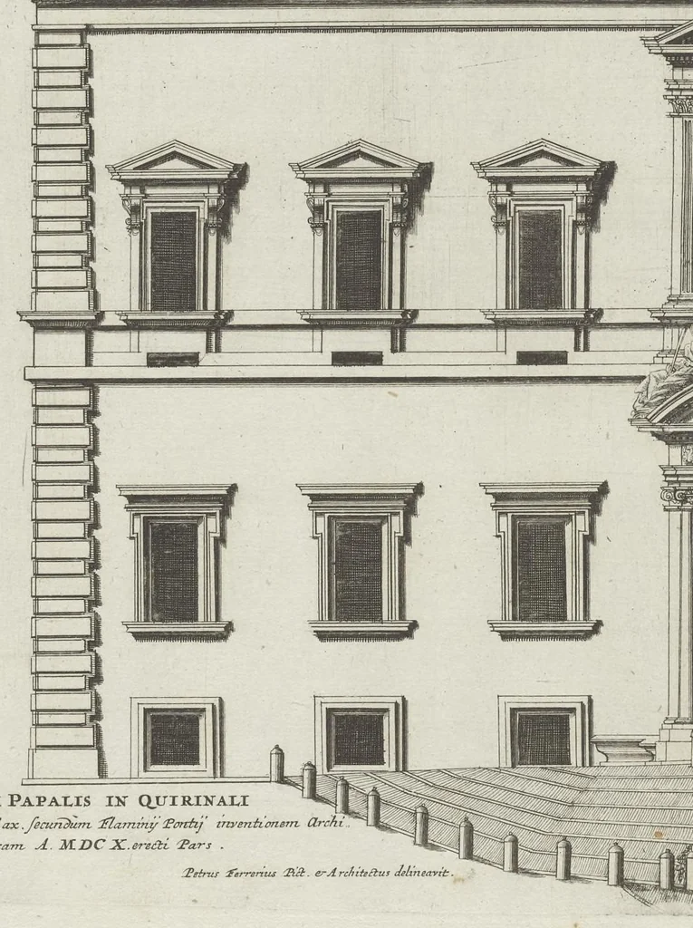 An illustration from Palatiorum Romanorum à celeberrimis sui aevi architectis erectorum pars prima[-tertia], 1694, leaf 111