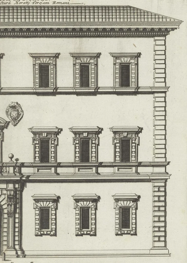 An illustration from Palatiorum Romanorum à celeberrimis sui aevi architectis erectorum pars prima[-tertia], 1694, leaf 116