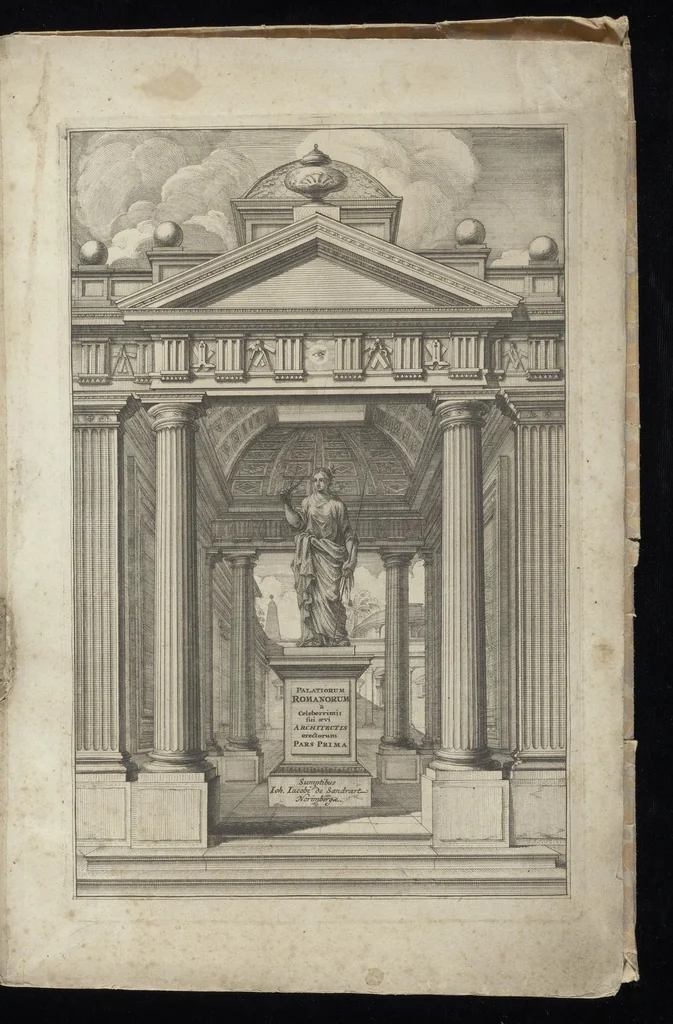 An illustration from Palatiorum Romanorum à celeberrimis sui aevi architectis erectorum pars prima[-tertia], 1694, leaf 2