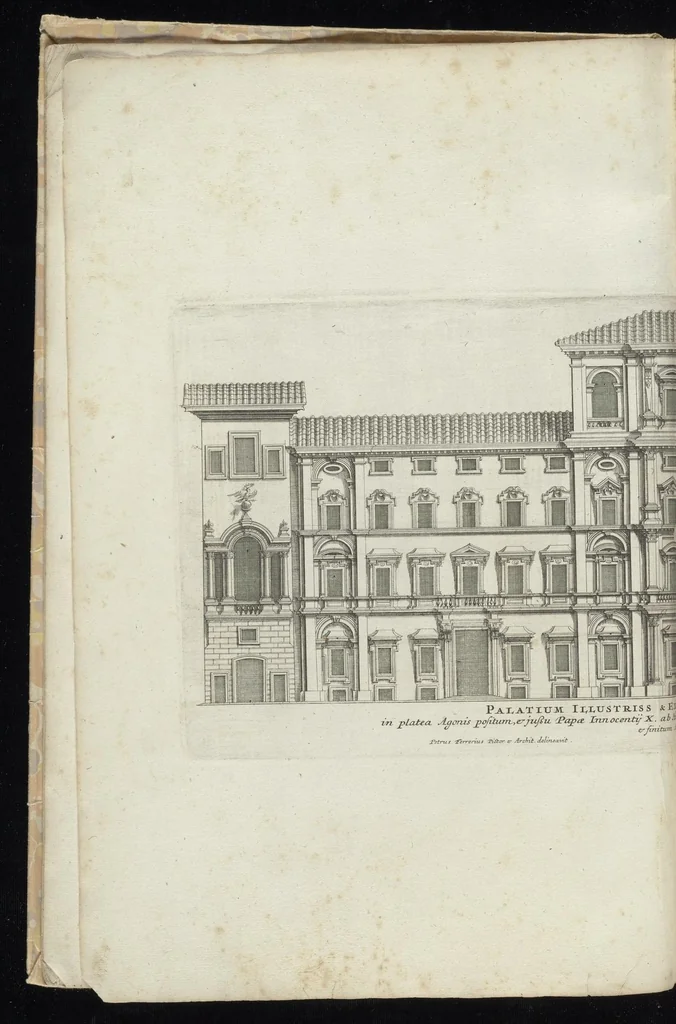 An illustration from Palatiorum Romanorum à celeberrimis sui aevi architectis erectorum pars prima[-tertia], 1694, leaf 25