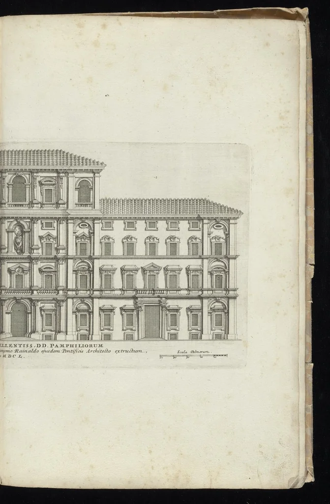 An illustration from Palatiorum Romanorum à celeberrimis sui aevi architectis erectorum pars prima[-tertia], 1694, leaf 26