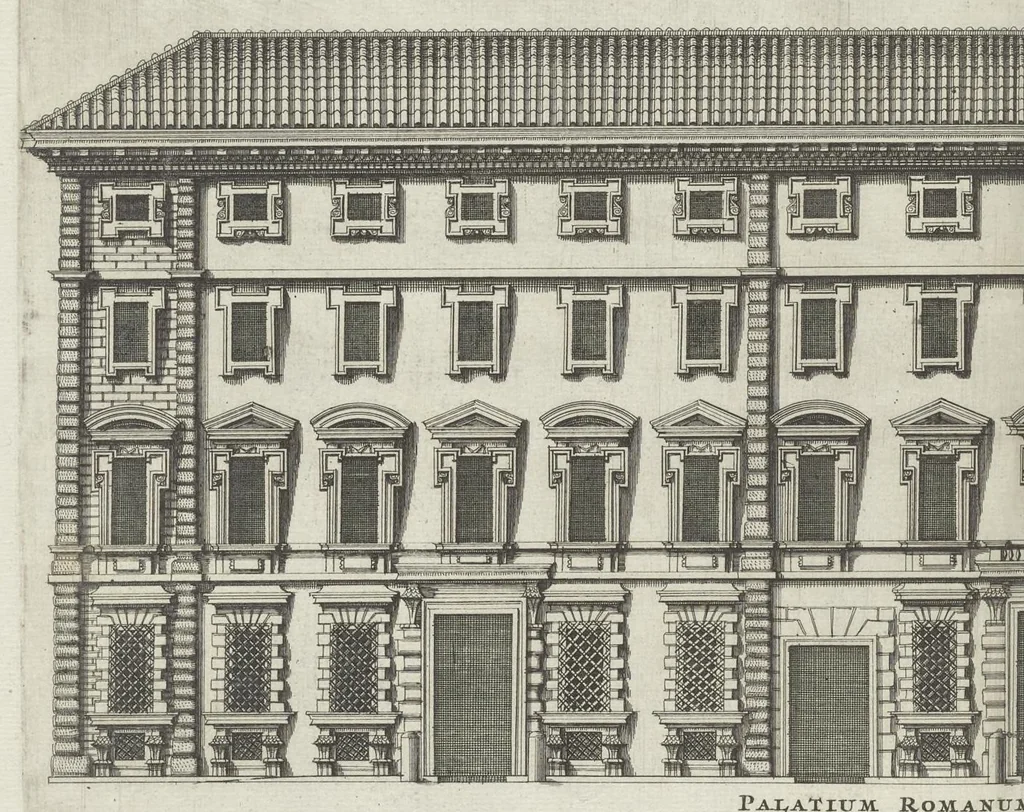 An illustration from Palatiorum Romanorum à celeberrimis sui aevi architectis erectorum pars prima[-tertia], 1694, leaf 41