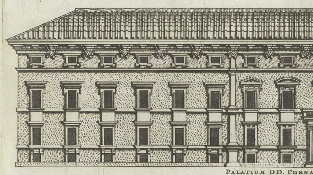 An illustration from Palatiorum Romanorum à celeberrimis sui aevi architectis erectorum pars prima[-tertia], 1694, leaf 45