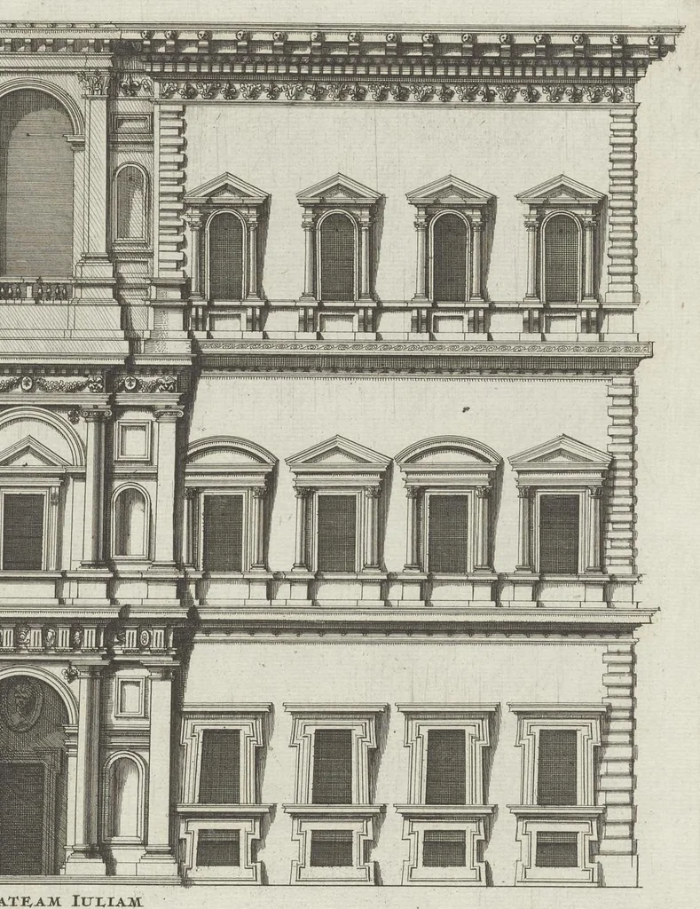 An illustration from Palatiorum Romanorum à celeberrimis sui aevi architectis erectorum pars prima[-tertia], 1694, leaf 58