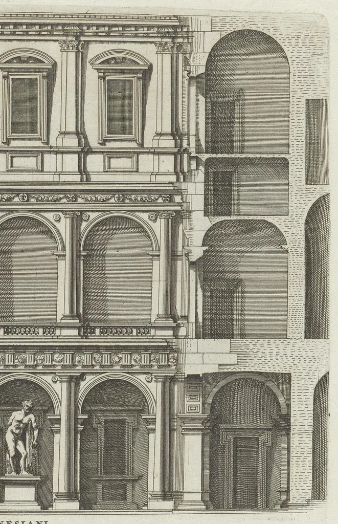 An illustration from Palatiorum Romanorum à celeberrimis sui aevi architectis erectorum pars prima[-tertia], 1694, leaf 62
