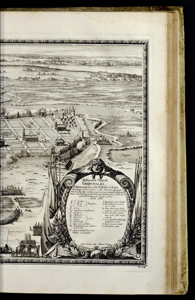 An illustration from Samuelis liberi baronis de Pufendorf De rebus a Carolo Gustavo Sveciae rege gestis commentariorum libri septem : elegantissimis tabulis aeneis exornati, cum triplici indice, 1696, leaf 1038