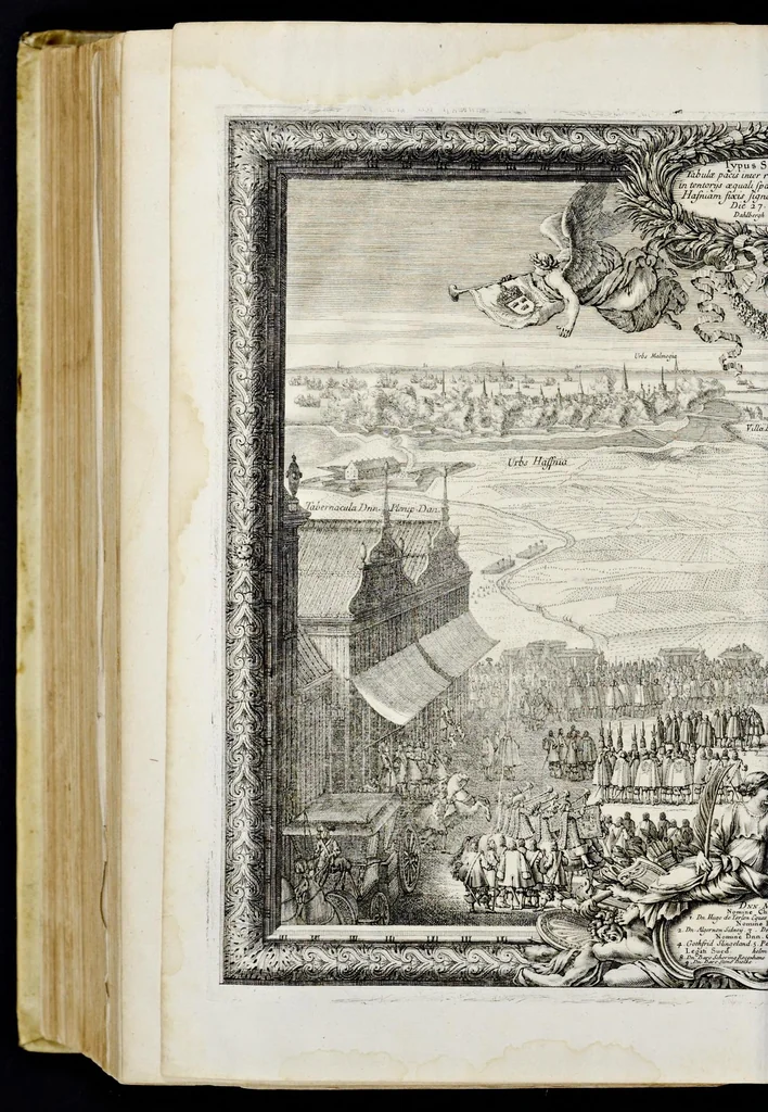 An illustration from Samuelis liberi baronis de Pufendorf De rebus a Carolo Gustavo Sveciae rege gestis commentariorum libri septem : elegantissimis tabulis aeneis exornati, cum triplici indice, 1696, leaf 1115