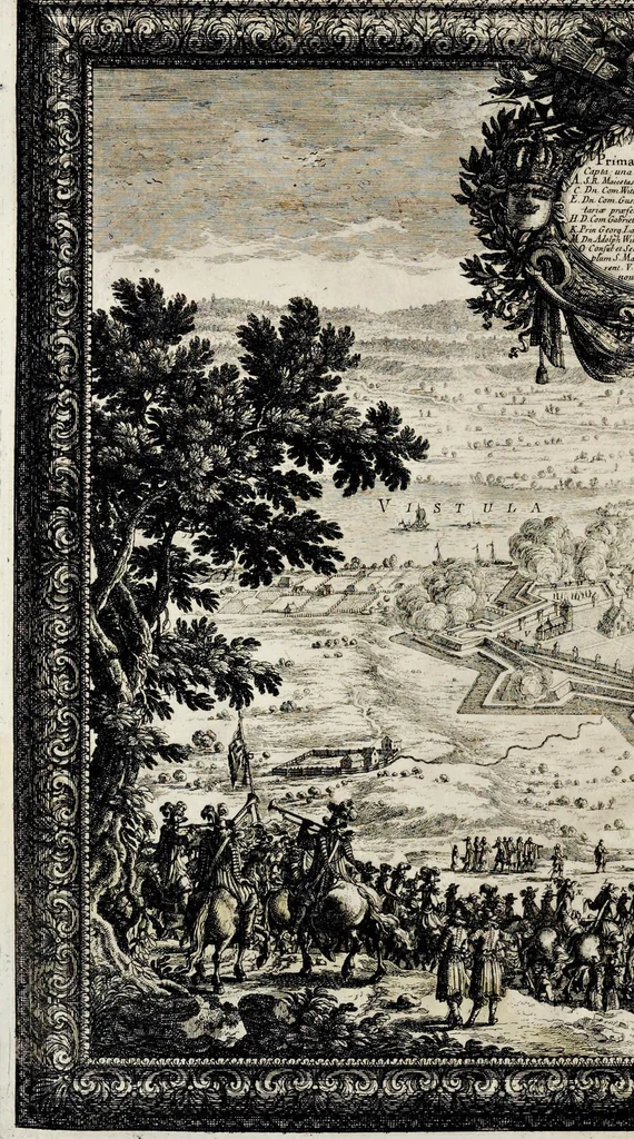 An illustration from Samuelis liberi baronis de Pufendorf De rebus a Carolo Gustavo Sveciae rege gestis commentariorum libri septem : elegantissimis tabulis aeneis exornati, cum triplici indice, 1696, leaf 211