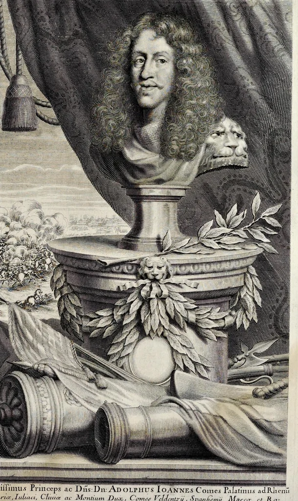 An illustration from Samuelis liberi baronis de Pufendorf De rebus a Carolo Gustavo Sveciae rege gestis commentariorum libri septem : elegantissimis tabulis aeneis exornati, cum triplici indice, 1696, leaf 302
