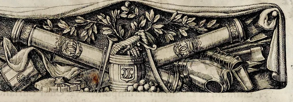An illustration from Samuelis liberi baronis de Pufendorf De rebus a Carolo Gustavo Sveciae rege gestis commentariorum libri septem : elegantissimis tabulis aeneis exornati, cum triplici indice, 1696, leaf 446