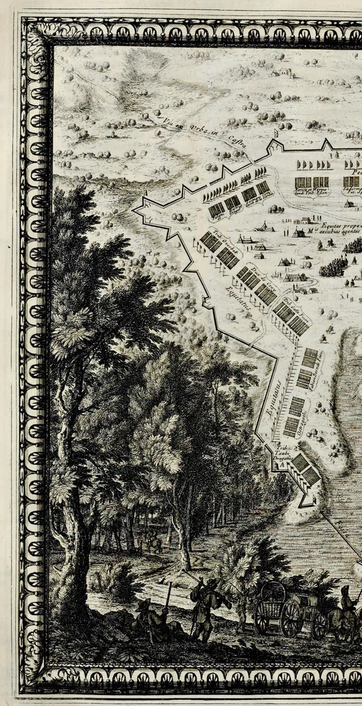 An illustration from Samuelis liberi baronis de Pufendorf De rebus a Carolo Gustavo Sveciae rege gestis commentariorum libri septem : elegantissimis tabulis aeneis exornati, cum triplici indice, 1696, leaf 619