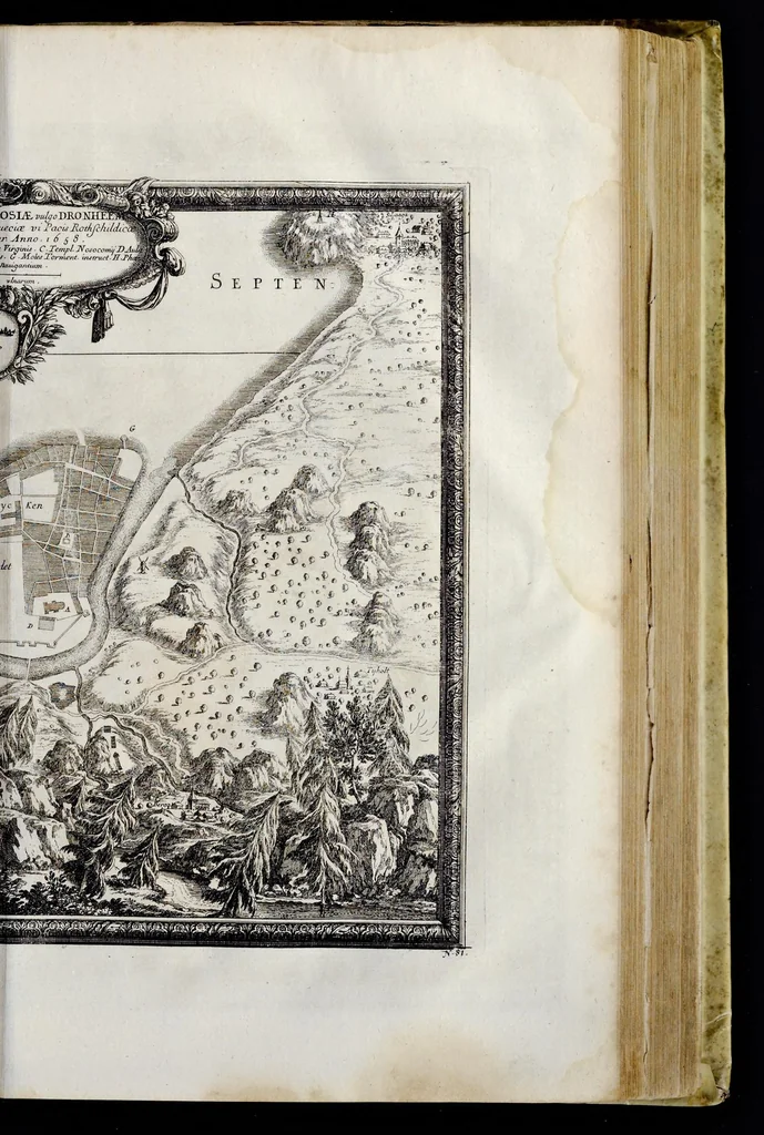 An illustration from Samuelis liberi baronis de Pufendorf De rebus a Carolo Gustavo Sveciae rege gestis commentariorum libri septem : elegantissimis tabulis aeneis exornati, cum triplici indice, 1696, leaf 722
