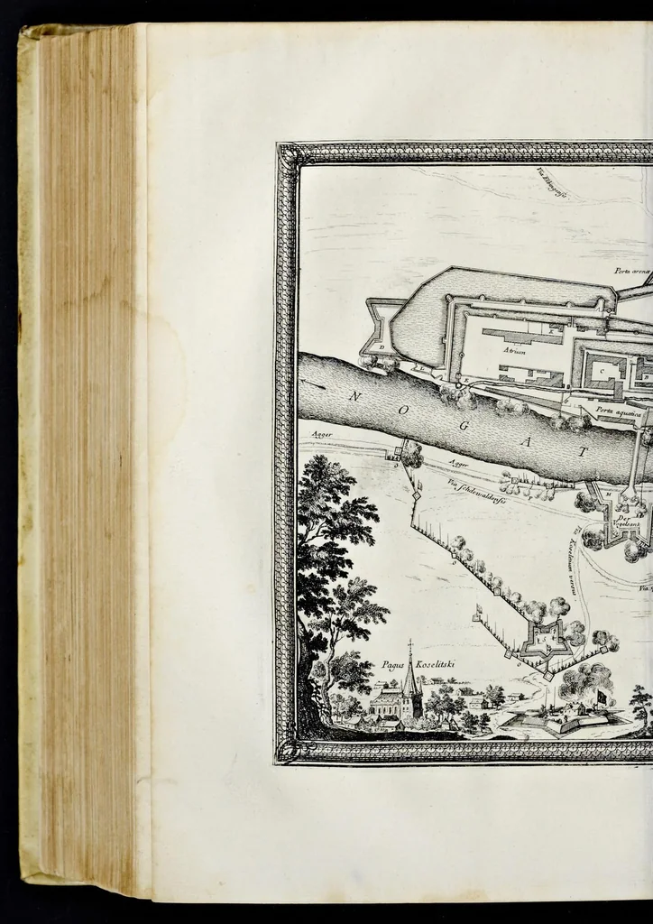 An illustration from Samuelis liberi baronis de Pufendorf De rebus a Carolo Gustavo Sveciae rege gestis commentariorum libri septem : elegantissimis tabulis aeneis exornati, cum triplici indice, 1696, leaf 829