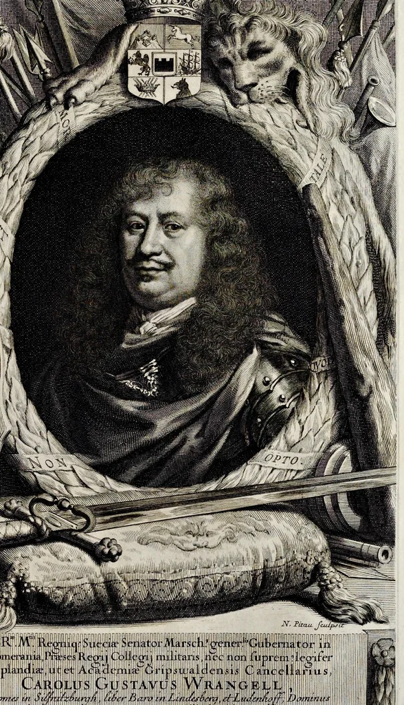 An illustration from Samuelis liberi baronis de Pufendorf De rebus a Carolo Gustavo Sveciae rege gestis commentariorum libri septem : elegantissimis tabulis aeneis exornati, cum triplici indice, 1696, leaf 872