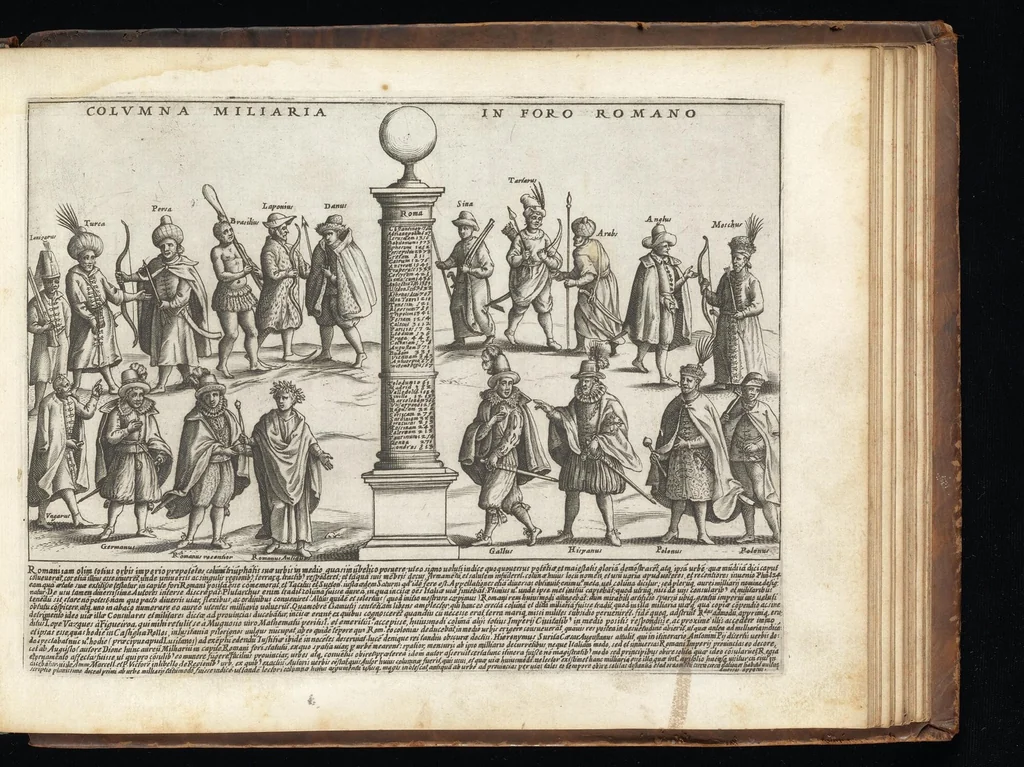 An illustration from Roma vetus et noua : aedificia eius praecipua suisquaeque locis, vt Capitolium, templa, amphitheatra, theatra, circi, naumachia, arcus triumphales, curiae, basilica, columnae, obelisci, palatia, thermae, hippodromi, aquaeducus, horti seu nemora, festa varia, venationes in theat[r]is, colossi, funebria, relationes in numeru[um] falsor[um] deoru[m], imperator[um], funera, sacrificia antiqua .., 1615, leaf 188