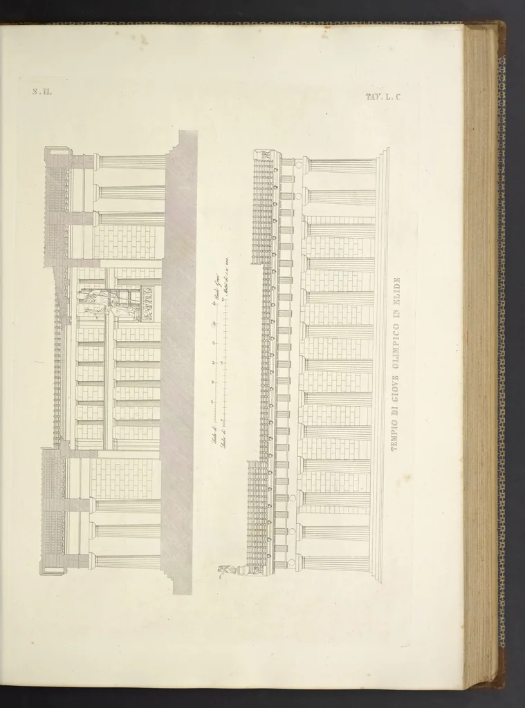 An illustration from L'architettura antica descritta e dimostrata coi monumenti ... : opera divisa in tre sezioni risguardanti la storia, la teorica, e le pratiche dell' architettura egiziana, greca e romana, 1830, leaf 126