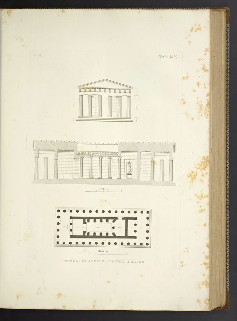 An illustration from L'architettura antica descritta e dimostrata coi monumenti ... : opera divisa in tre sezioni risguardanti la storia, la teorica, e le pratiche dell' architettura egiziana, greca e romana, 1830, leaf 134